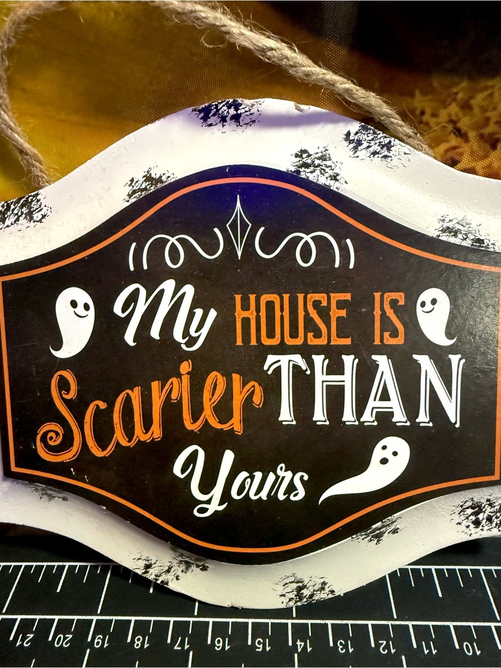 Ashland Halloween Mini Wood Sign My House is Scarier Than Yours 🎃👻